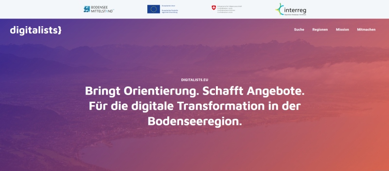 Bild von Website DIGITALISTS.EU die Interkative Bodenseekarte