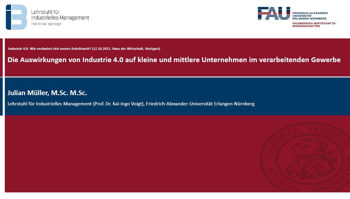 Die Auswirkungen von Industrie 4.0 auf kleine und mittlere Unternehmen im verarbeitenden Gewerbe