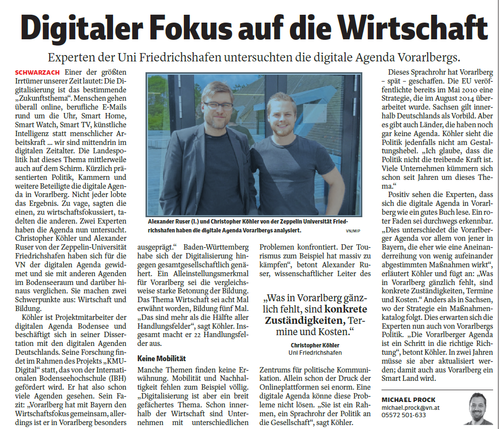 Digitaler Fokus auf die Wirtschaft