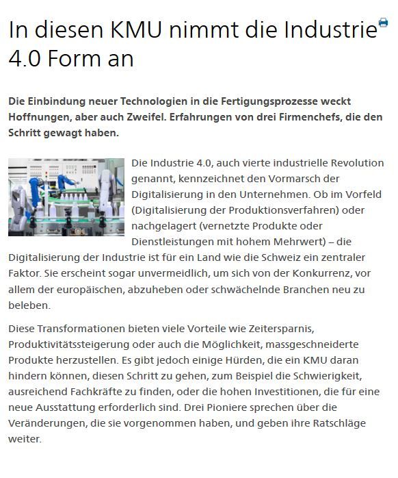 In diesen KMU nimmt die Industrie 4.0 Form an