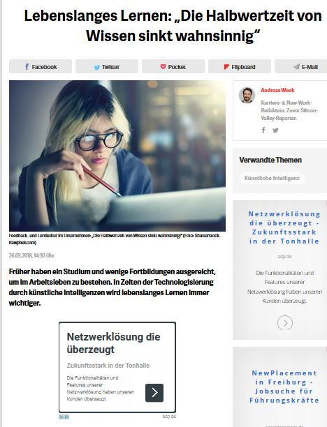 Lebenslanges Lernen: "Die Halbwertzeit von Wissen sinkt wahnsinnig"
