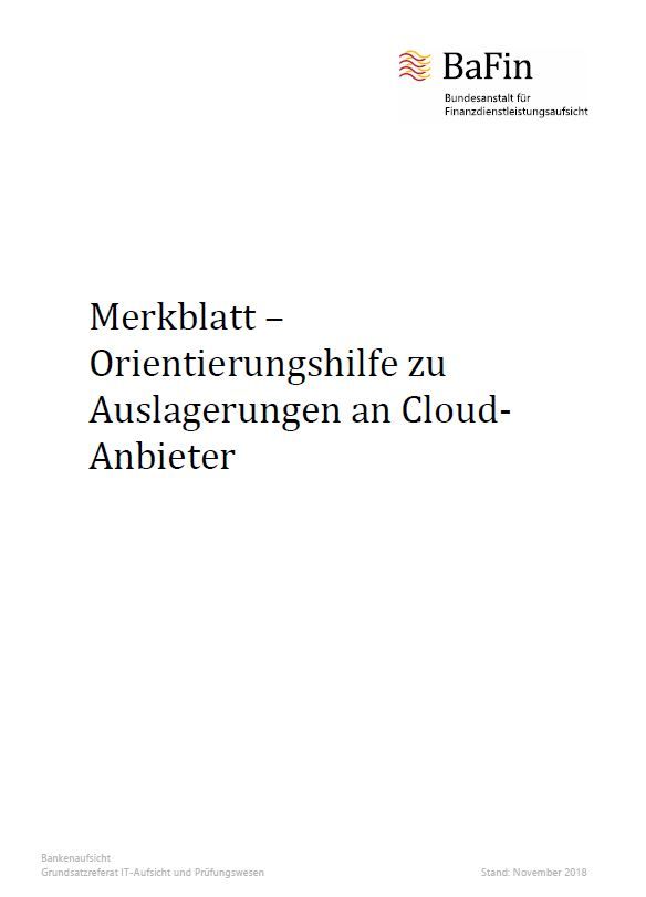 Merkblatt - Orientierungshilfe zu Auslagerungen an Cloud - Anbieter